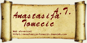 Anastasija Tomecić vizit kartica